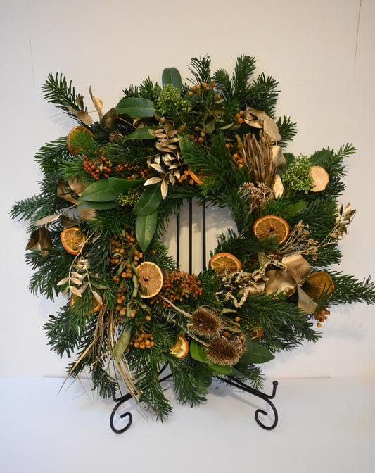 Citrus Gold Christmas Wreath